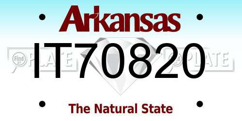 IT70820 Arkansas License Plate