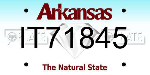 IT71845 Arkansas License Plate
