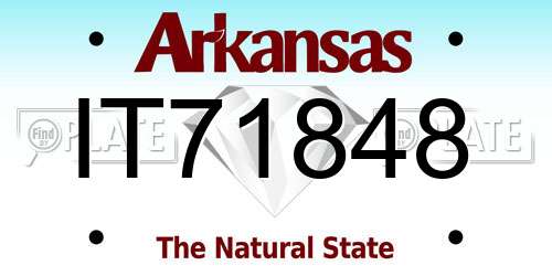 IT71848 Arkansas License Plate