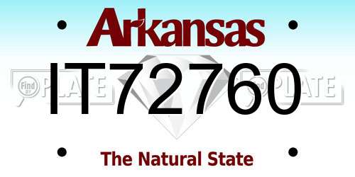 IT72760 Arkansas License Plate
