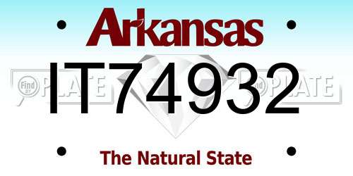 IT74932 Arkansas License Plate