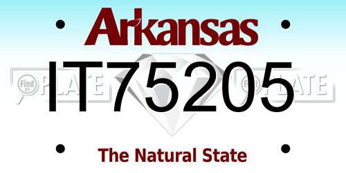 IT75205 Arkansas License Plate