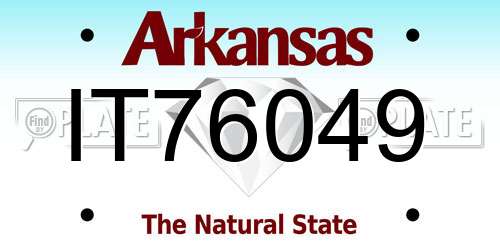 IT76049 Arkansas License Plate