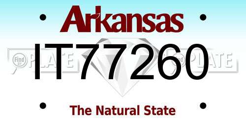 IT77260 Arkansas License Plate