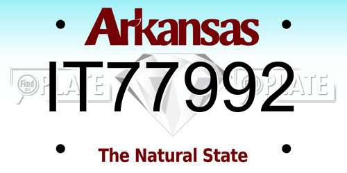 IT77992 Arkansas License Plate
