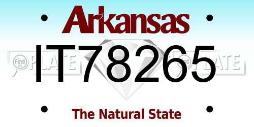 IT78265 Arkansas License Plate