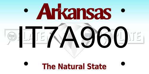 IT7A960 Arkansas License Plate