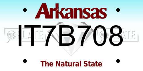 IT7B708 Arkansas License Plate