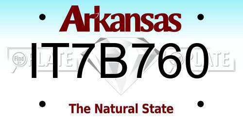 IT7B760 Arkansas License Plate