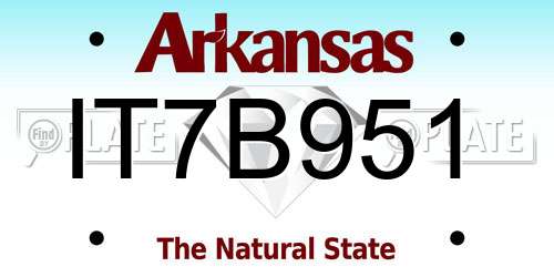 IT7B951 Arkansas License Plate