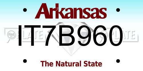 IT7B960 Arkansas License Plate