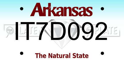 IT7D092 Arkansas License Plate