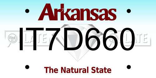 IT7D660 Arkansas License Plate