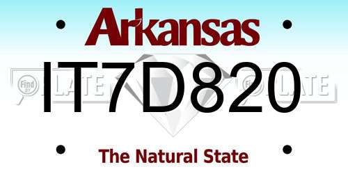 IT7D820 Arkansas License Plate