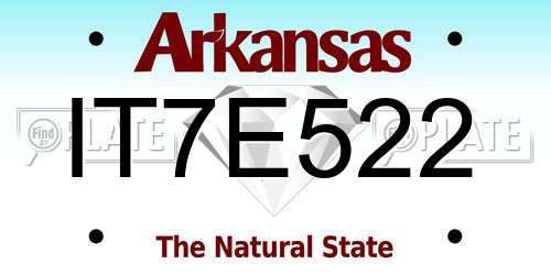 IT7E522 Arkansas License Plate