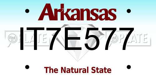 IT7E577 Arkansas License Plate