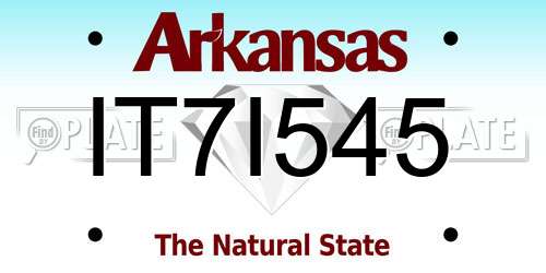 IT7I545 Arkansas License Plate