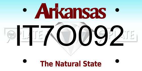 IT7O092 Arkansas License Plate