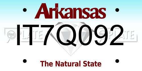 IT7Q092 Arkansas License Plate