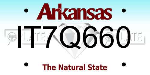 IT7Q660 Arkansas License Plate