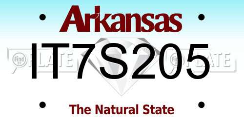 IT7S205 Arkansas License Plate