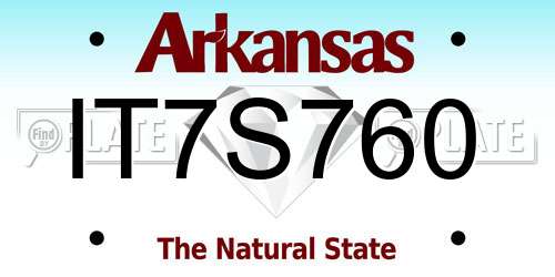 IT7S760 Arkansas License Plate