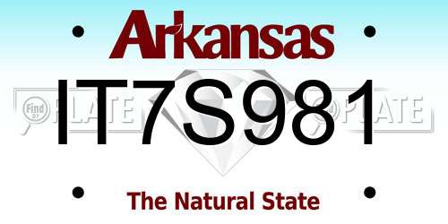 IT7S981 Arkansas License Plate