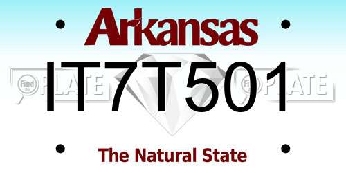 IT7T501 Arkansas License Plate