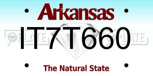 IT7T660 Arkansas License Plate