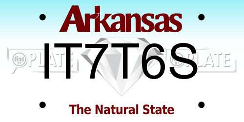 IT7T6S Arkansas License Plate