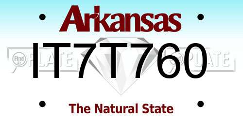 IT7T760 Arkansas License Plate
