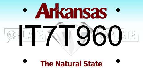 IT7T960 Arkansas License Plate