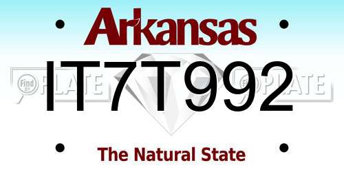 IT7T992 Arkansas License Plate
