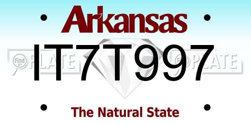 IT7T997 Arkansas License Plate