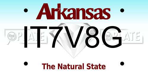 IT7V8G Arkansas License Plate