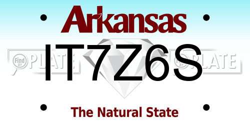 IT7Z6S Arkansas License Plate