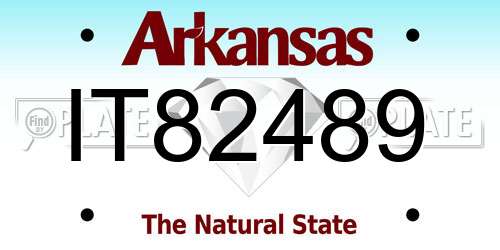 IT82489 Arkansas License Plate