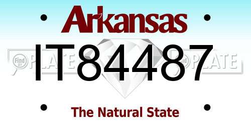 IT84487 Arkansas License Plate
