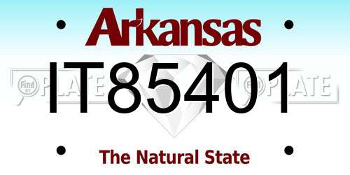 IT85401 Arkansas License Plate