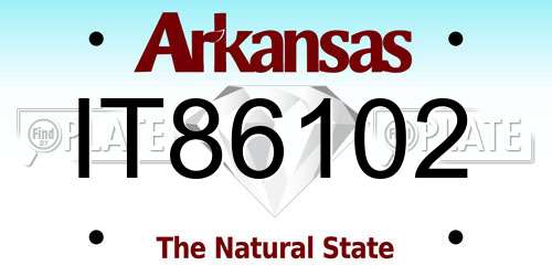 IT86102 Arkansas License Plate