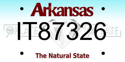 IT87326 Arkansas License Plate