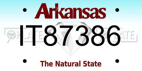 IT87386 Arkansas License Plate