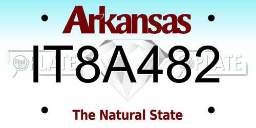 IT8A482 Arkansas License Plate