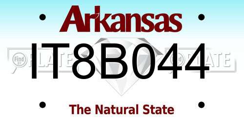 IT8B044 Arkansas License Plate