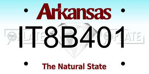 IT8B401 Arkansas License Plate