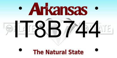 IT8B744 Arkansas License Plate