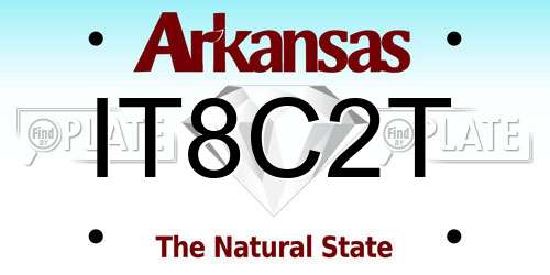 IT8C2T Arkansas License Plate