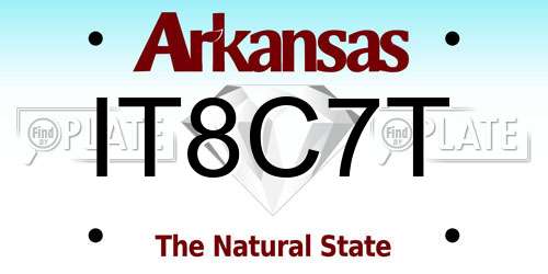 IT8C7T Arkansas License Plate
