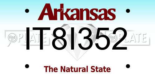 IT8I352 Arkansas License Plate