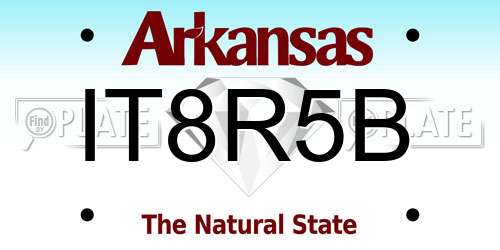 IT8R5B Arkansas License Plate